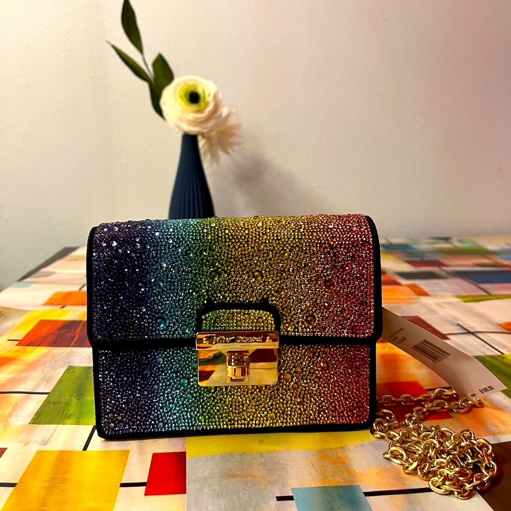 🌈 BETSEY JOHNSON-IN A DREAMWORLD CROSSBODY RAINBOW SPARKLER- NWT!!🌈 Last One!!! - Picture 8 of 11